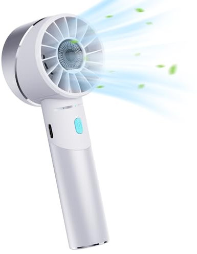 Lepwings Ventilador Portátil Potente, Mini Ventilador USB Recargable, 4 Velocidades y 5,5-16 Horas de Trabajo, Pequeño Ventilador Silencioso para Hogar, Oficina, Viajes y Exterior - Blanco