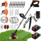 Debroussailleuse Electrique sans Fil, Coupe Bordure sans Fil avec Batterie avec 3 Types De Lames, Debroussailleuse Batterie Livré avec 2 Batteries 24V Et Un Chargeur, Utilisez Une Pelouse Domestique