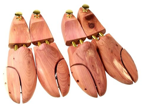 UK Size 6 Twin Pack Mens Shoe Trees in Cedar Wood