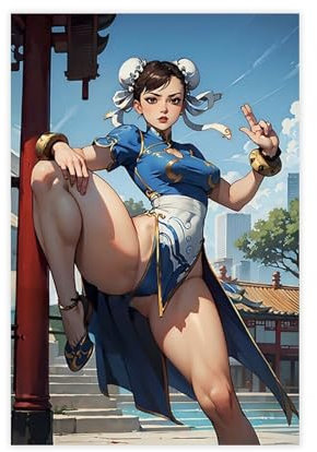 NWGACS Leinwand-Poster, Motiv: Game Street Fighter Chun-Li 9, Wandkunst, Dekordruck, Gemälde für Wohnzimmer, Schlafzimmer, Dekoration, ungerahmt, 30 x 45 cm