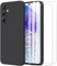 MOONESS Cover per Samsung Galaxy A55 5G (6.6) Custodia,Con 2 Pellicola Vetro Temperato Morbida Sottile Liquid TPU Case per Samsung Galaxy A55 5G - Nero