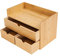 Fyssnn Organiseur de Bureau en Bambou avec Tiroir - Boîte de Bureau en Bambou - Convient pour Ranger Différents Objets du Quotidien dans les Chambres, les Bureaux, etc (3 Tiroirs) - Couleur Bois Brut