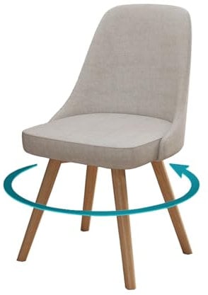 HGTRH EsszimmerstüHle mit Holzbeinen Modern, Kunstleder Abwasch Gepolsterte KüChenstüHle, Latex EsszimmerstüHle Drehbar 2er/4er/6er-Set, KüChenstuhl, Polsterstuhl, Drehstuhl mit Sitzkissen Beige 1pcs