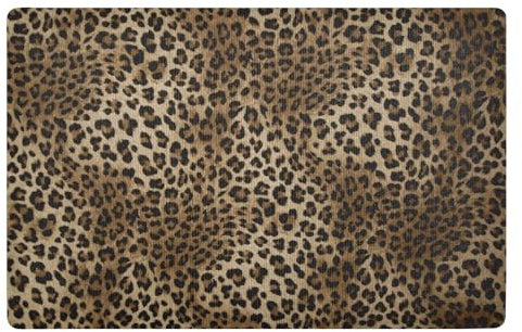 Fußmatte Innen 50 x 80 cm, Leopardenmuster Tier-Fußmatte, Schmutzfangmatte, rutschfest, waschbar, Eingangsteppich, Willkommensmatte für Haustür, Eingang, Terrasse, Garten, Haustiere