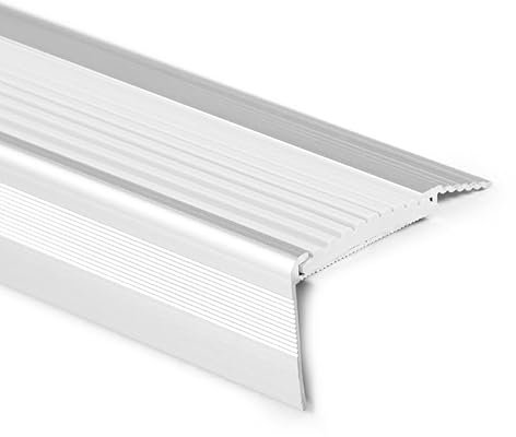 Treppenkantenprofil Aluminium weiß LxBxH=1500x55x31mm - L=1,5 meter - Treppen Kantenschutz - Treppenprofil