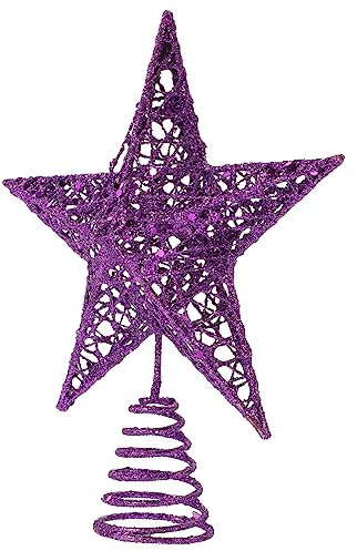 Sterne Auf Dem Weihnachtsbaum Weihnachtsschmuck Baumstern-dekor Christbaumspitzen Weihnachtsbaumkrone Glitzernde Baumsternverzierung Weihnachtsstern Gold Beleuchtet Violett Eisen BUGUUYO