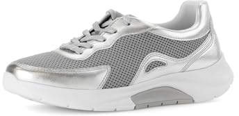 Gabor Damen Low-Top Sneaker, Frauen Halbschuhe,schnürschuhe,schnürer,straßenschuhe,Strassenschuhe,Sportschuhe,Silber,35 EU / 2.5 UK