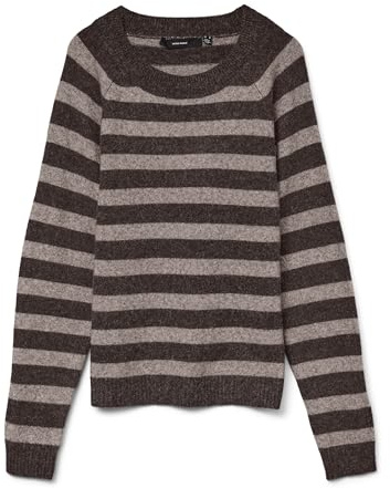 VERO MODA Vmdoffy LS O-Neck Blouse Ga Noos, Chocolate Cake, M