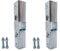 Steel Square Tube Fittings, 1 x 1 3 Way Horizontal Line Connector with Bolts/Nuts for 1 Inch Square Pipe, Chain Fence Guardrail Rails Clamps (2)