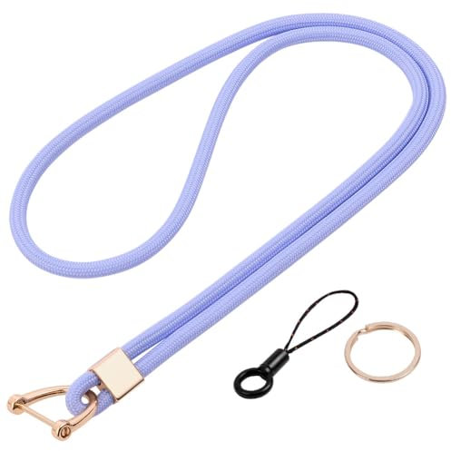 Vicloon Schlüsselband Lang, Nylon Lanyards mit karabiner, Schlüsselbänder Umhängebänder mit Drehbarem Metallclip Abnehmbare Neck Lanyard Langes Handgelenk Paracord(Lila)