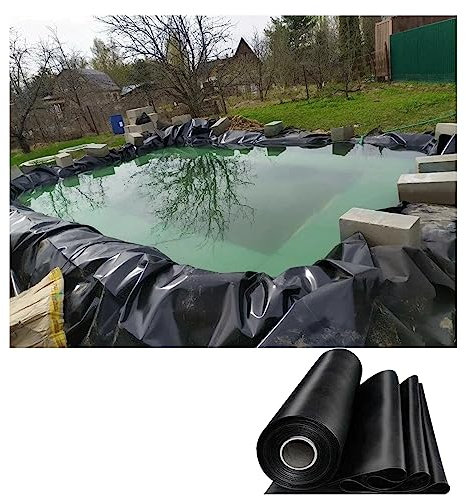 TONGQIC Lona Impermeable para Estanque de PVC, Revestimiento de Estanque de HDPE para jardín, Estanque de Peces, Piscina, Grosor de la Membrana 0,4 mm, 1 x 2 m, 2 x 5 m, 4 x 5 m, 5 x 8 m, 8 x 10 m,