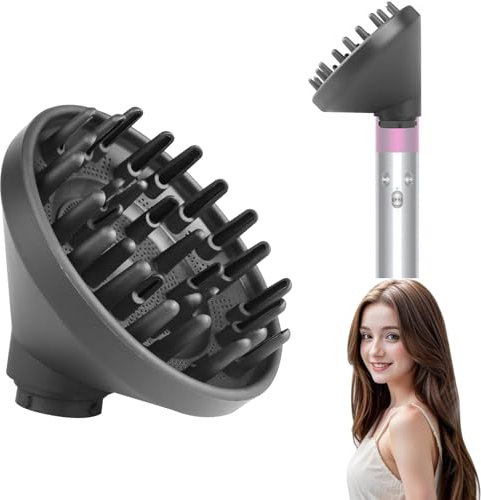 MYAYD Upgraded Diffuser for Dyson Airwrap Attachments HS01 HS05, Universal Stereotype Hair Head Diffuser Attachment, Portable Hair Dryer Nozzle for Converting Airwrap Styler to Hair Dryer (Grey)