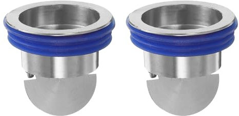 sourcing map 2Pcs Odor Proof Floor Drain, Brass Shower Floor Drain Backflow Preventer Anti-Clogging Single Way Drain Valve Sewer Sealing Ring for Kitchen Bathroom Laundry (Silver)