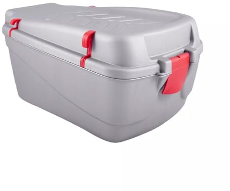 QLS Fahrradkoffer Fahrradbox Gepäckträger Box Fahrrad Topcase Radfahrerkoffer Grau aus Kunststoff