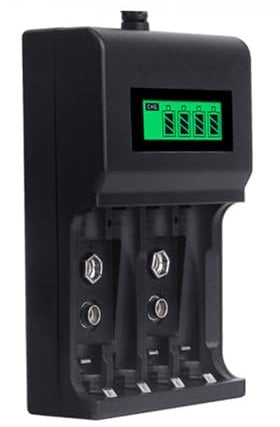 divuukyi Intelligent USB Quick Charging Adapter For 2A/3A 9V Rechargeable Batteries Featuring LCD Screen Power Supply Adapter