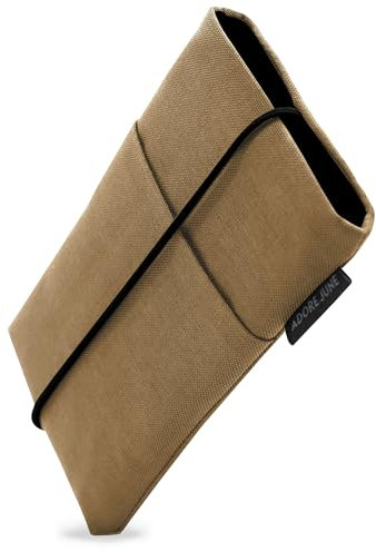 Adore June Housse Bene Compatible avec 6-6,3 Pouce Smartphones (comme iPhone 17 Pro, iPhone Air, iPhone 16, 16 Pro, 16e, Galaxy S25, Pixel 10 Pro), Fermeture en Caoutchouc, Couleur Or