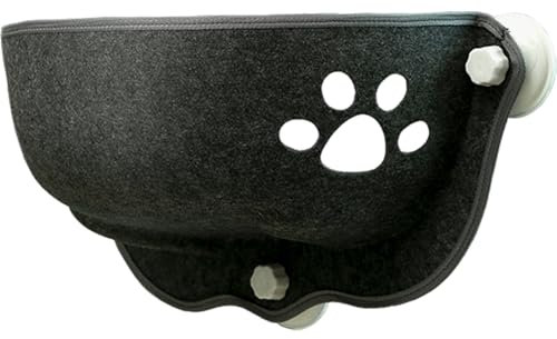 HoveeLuty Lit à Ventouse pour Chat, fenêtre 20 x 11 x 11 Pouces, hamac en Forme de Demi-Lune pour Chat, lit à Ventouse Puissant pour, hamac Lavable pour Voiture, siège de Salon Doux pour, pour OB