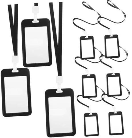 ZUNOXAZ Porte-badge Transparent Double Face 10 Pièces Taille Standard Avec Lanière Résistante En Polyester Et Abs, Étui Porte-carte Nominatif Imperméable Pour Bureau, Étudiants Et Professionnels