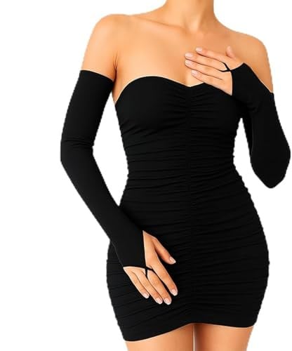 FrostyFlair Lange Fingerlose & Schwarze Satin Handschuhe Damen, Armstulpen für Halloween, Opern- und Teeparty