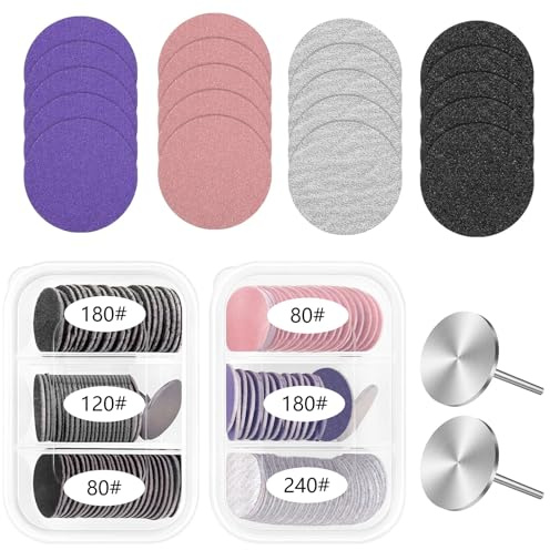 120 Stück Schleifscheibe Pediküre Grit Feet Grinder Schleifpapier 80/120/180/240 für Harte Tote Haut Rissige Ferse