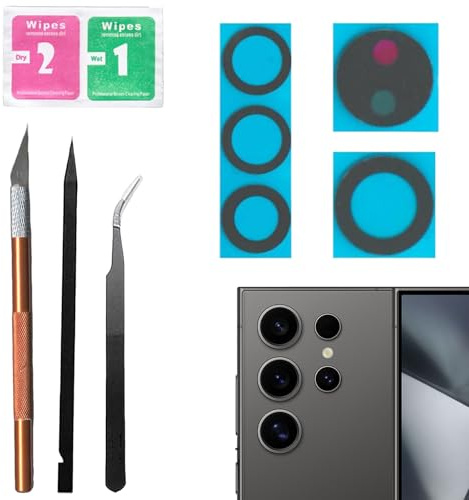 S24 Ultra Rear Back Camera Lens Replacement with Repair Tool Kit | Back Rear Camera Lens for Samsung S24 Ultra,Rear Back Camera Lens for Samsung Galaxy S24 Ultra with Repair Kit