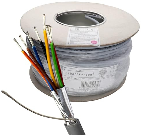 kenable aura 24AWG 8 Core Belden Alternative Multicore Cable F/SCR LSZH Eca 100m Grey