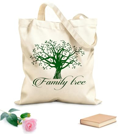 AILOONG Logo Arbre généalogique Citation Arbre de vie Cabane en toile écrue tissu épais de 340g/m² Utilise comme sac à outils