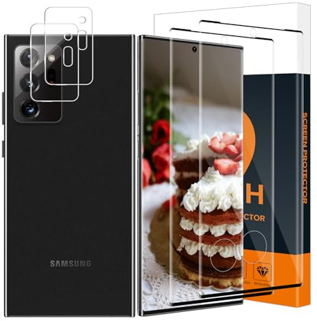 Carantee Verre Trempé pour Samsung Galaxy Note 20 Ultra 5G, 2+2 Pack Sans Bulle Protection écran+Caméra Protecteur, 3D plein écran, 9H Dureté, Grande clarté Samsung Note 20 Ultra Vitre Protection