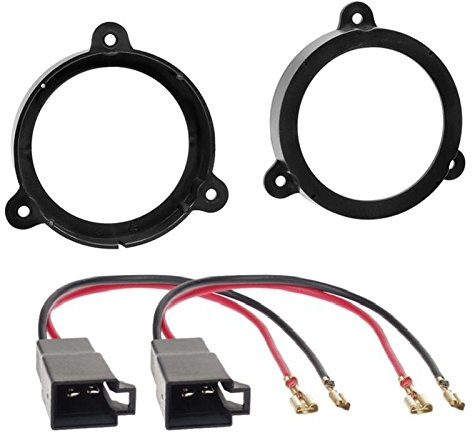 Lautsprecherringe (Türe Front/Heck) 130mm + Lautsprecher Adapterkabel geeignet für Renault Wind ab 2010/Megane III