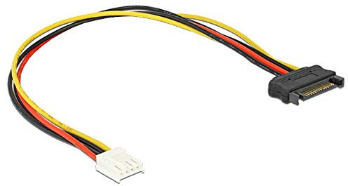 Aukson Q39 SATA Cable Power Cable Adapter 15-Pin Male to Floppy 4-Pin Power Power Female 4-Pin Floppy Drive to 15-Pin SATA Male Power Cable, Cable Length: Approx. 18 cm