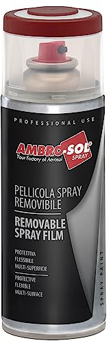 Ambro-Sol V406RO Pellicola Spray Rimovibile, Idonea su tutte le Superfici non Porose, Adatto per Carrozzeria, Attrezzi Sportivi ecc., Bomboletta Spray in Banda Stagnata Riciclabile 400 ml, Rosso