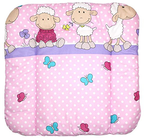Baby Auflage Wickelauflage - Schaf rosa/violet - 70x50 cm 70x70 cm 70x85 cm Wickeltischauflage 70x85 cm