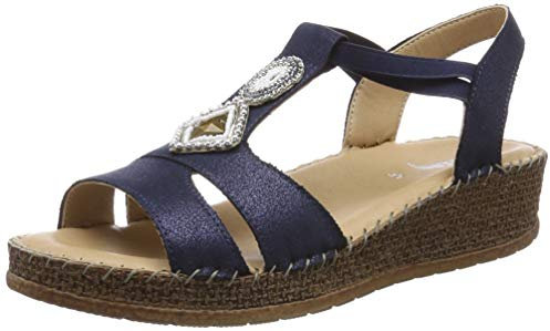 Jenny Damen Marrakesch 2217732 T-Spangen Sandalen, (Blau 02), 39 EU
