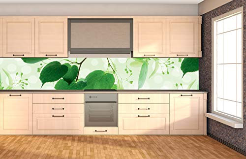 Dimex Küchenrückwand Folie selbstklebend GRÜNE BLÄTTER | Klebefolie - Dekofolie - Spritzschutz für Küche | Made in EU - 350 cm x 60 cm