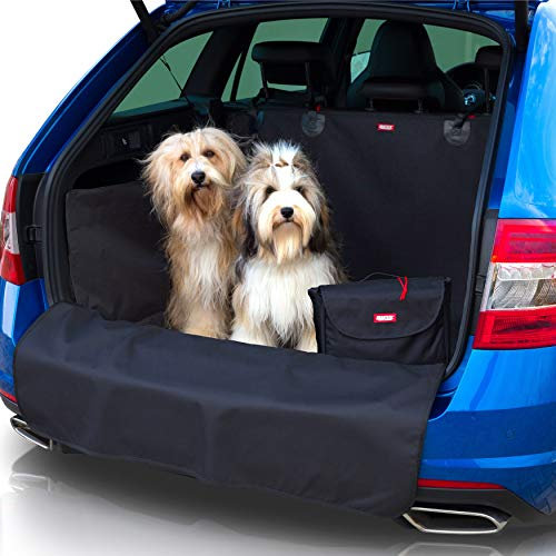 BARTSTR Kofferraumschutz Hund universal für Kombi Kofferraum - Schutzmatte wasserabweisend mit Seitenschutz & Stoßstangenschutz - Plus Schultertasche