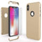 NALIA 360 Grad Handyhülle kompatibel mit Apple iPhone XS Max, Full-Cover & Glas vorne hinten Hülle Doppel-Schutz, Dünn Ganzkörper Hard-Case Handy-Tasche, Bumper & Displayschutz, Farbe:Gold