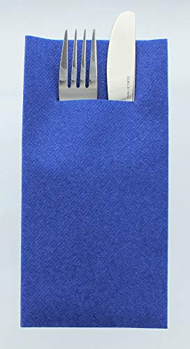 Mank Airlaid Besteckservietten Uni | 40 x 40 cm | 1/8-Falz | Premium Einweg-Serviette | saugstark | Basic | 75 Stück (Royalblau)