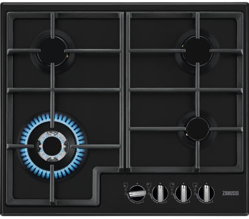 Zanussi Series 40 60cm 4 Burner Gas Hob with Wok Burner - Black