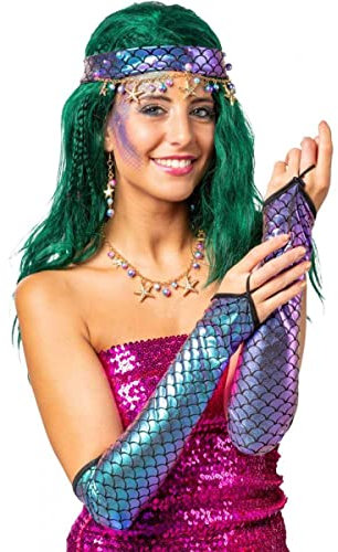 Orlob Kostüm Zubehör Set Meerjungfrau Handschuhe Karneval Fasching