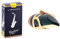 Vandoren SR2115 Altsaxophon-Blatt Strength 2.5 holz & BG A10L - Bissplatte für Klarinette und Saxophon Schwarz, Groß 0,8mm (6x)