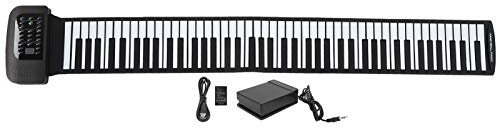 Handgerolltes Klavier, 88-Tasten-Roll-Up-Silikonklavier, tragbares und wiederaufladbares elektronisches Klavier, wasserdichtes, professionelles Design der Audiostruktur für Erwachsene(88)