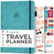 Clever Fox Reisetagebuch – Urlaubsplaner mit Budgetplan, Packliste, Ausgaben-Tracker & Reisetagebuch – Reiserouten-Organizer für Frauen, Männer & Paare – A5-Größe, Aquamarin