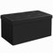 SONGMICS 76 cm Ottoman Storage Box, Foldable Storage Bench, Chest with Lid, Footstool, Padded Seat, Synthetic Leather, Load Capacity 300 kg, Ink Black LSF040B05