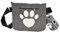 Geschenkestadl Set Hunde Futterbeutel Kotbeutelspender Leckerli Beutel Gassi Tasche Filz Grau Pfote, 22,5 cm x 19 cm