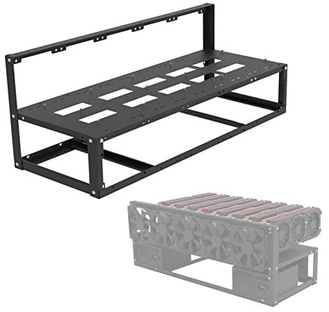A/A 8 GPU Mining Rig Frame, Stainless Steel Mining Case Rig, Stackable Mining Rack, Easy to Install, Strong Structure, Mining Open Air Frame for Crypto Coin