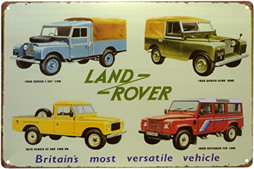 CDecor Land Rover Vintage Metall Blechschild Wand Poster Deko Blechschild für Kaffee Bar Film Geschenk Hochzeit Geburtstag