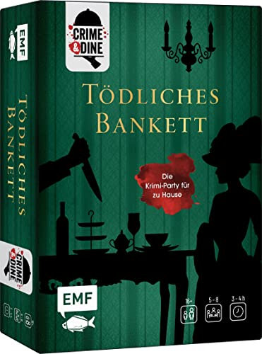 Crime & Dine – Das Krimi-Dinner-Set: Tödliches Bankett: Die Krimi-Party für zu Hause mit Einladungen, Rollenheften, Lageplan, Hinweisen, Tischkarten, Rezepten, Kostümideen und mehr: Für 5–8 Personen