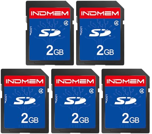 INDMEM Lot de 5 cartes mémoire flash 2 Go Classe 4 2G SLC Standard Secure Digital Cards