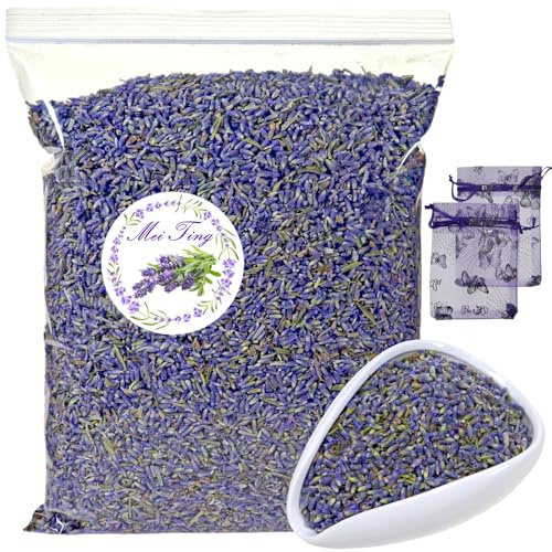 Dried Lavender Flowers 14oz (400g), Aromatic Lavender Buds for Bath Soaks DIY Soap Crafts Home Sachets Wedding Confetti, Natural Floral Petals