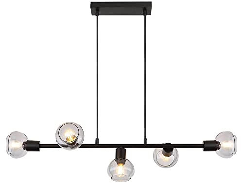 Rabalux 3297 Hängeleuchte SULLIVAN Metall schwarz E14 5x MAX 40W H:120cm L:83cm dimmbar
